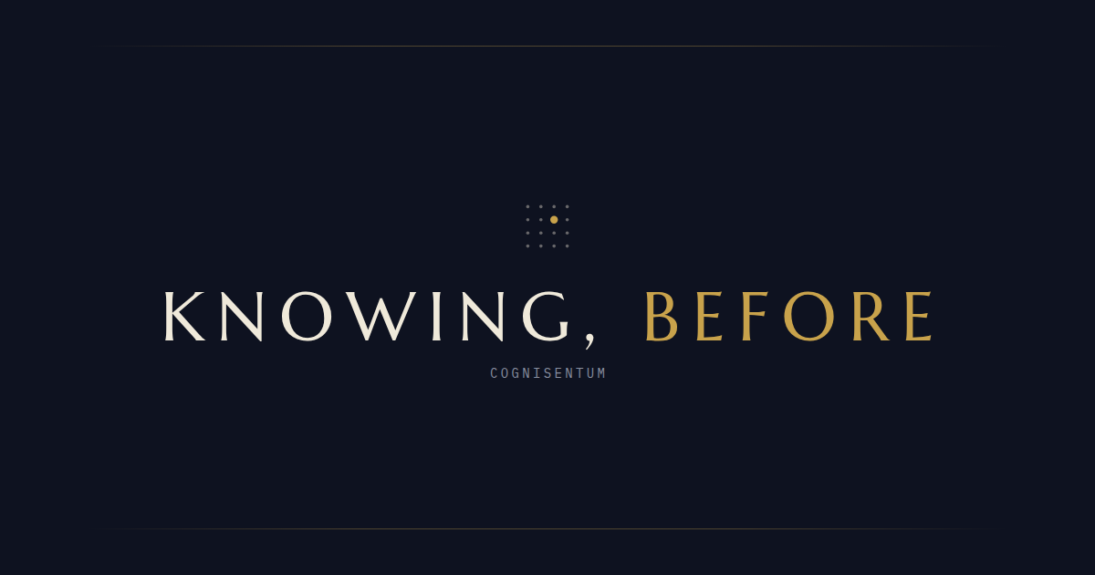 Cognisentum Open Graph image — Knowing, Before