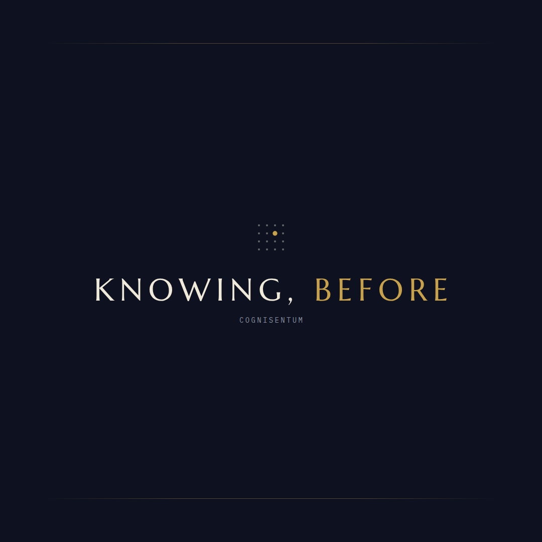 Cognisentum Instagram post — Knowing, Before